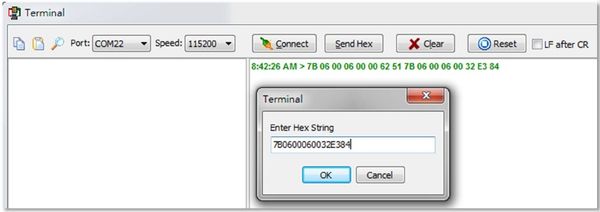 Figure3-9 Send Control Codes with Terminal Program